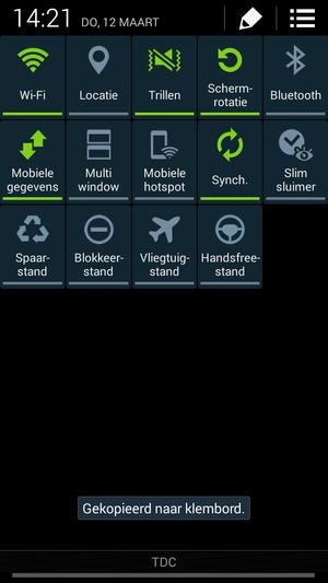 Selecteer Spaar-stand