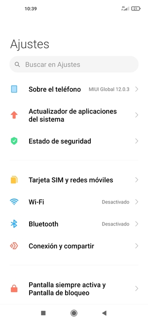 Seleccione Tarjeta SIM y redes móviles