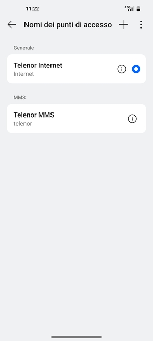 Seleziona il tasto Menu