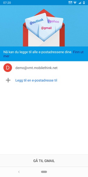 Velg GÅ TIL GMAIL