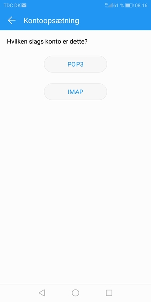 Vælg POP3 eller IMAP
