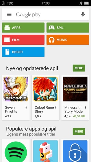 Vælg søgefeltet