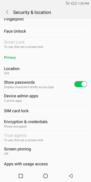 Select SIM card lock