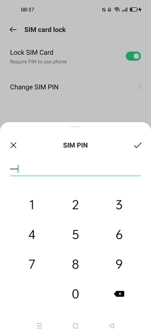 Confirm your new PIN for the SIM card and select OK