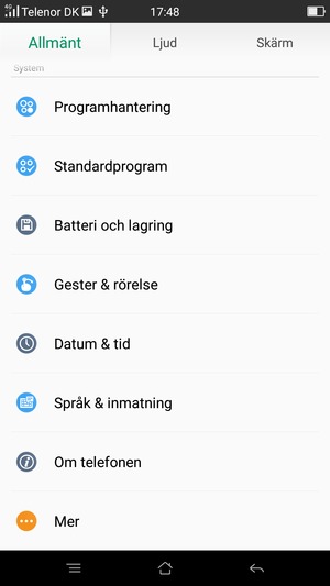 Scrolla till och välj Om telefonen