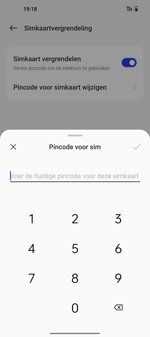 Voer uw Oude sim-pincode in en selecteer OK