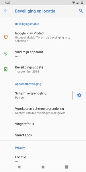 Uw telefoon is nu beveiligd met een schermvergrendeling.