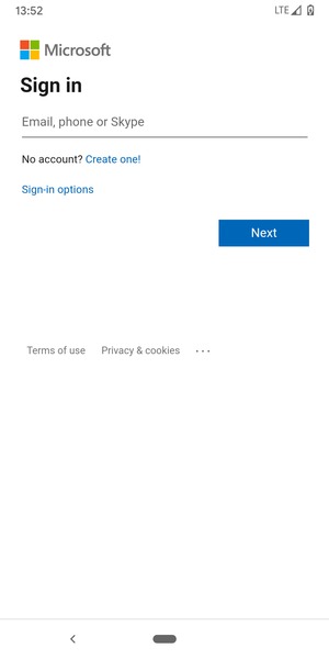 Enter your Email address and select Next