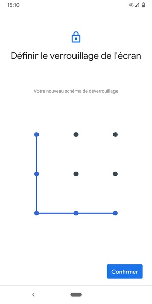 Dessinez de nouveau le schéma de déverrouillage et sélectionnez Confirmer