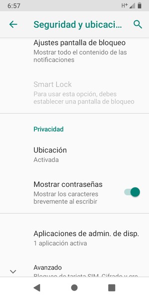 Desplácese y seleccione Ubicación