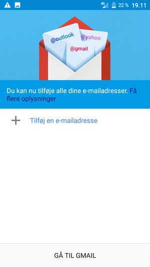Vælg Tilføj en e-mailadresse