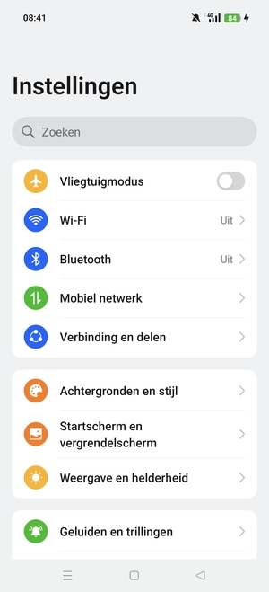 Selecteer Verbinding en delen