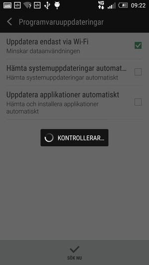 Vänta på att sökningen avslutas