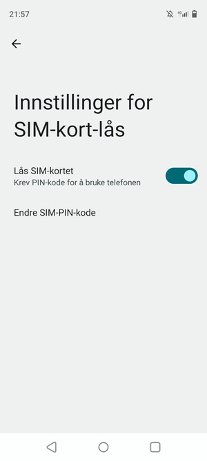 Velg Endre SIM-PIN-kode