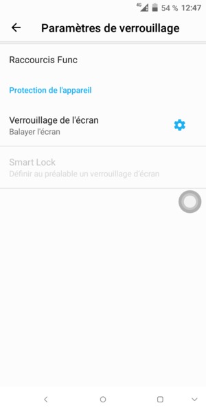 Sélectionnez Verrouillage de l'écran