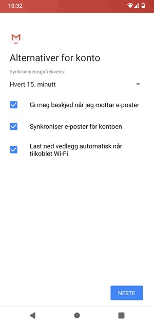 Velg NESTE