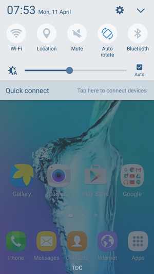 Swipe the top menu left