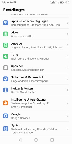Scrollen Sie und wählen Sie Nutzer & Konten