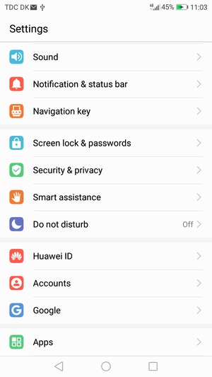 Return to the Settings menu and select Accounts