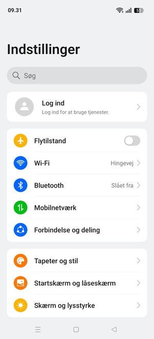 Vælg Mobilnetværk