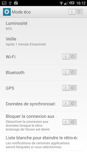 Activer le Mode éco