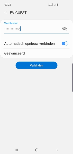 Voer het WiFi-wachtwoord in en selecteer Verbinden