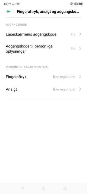 Vælg Låseskærmens adgangskode