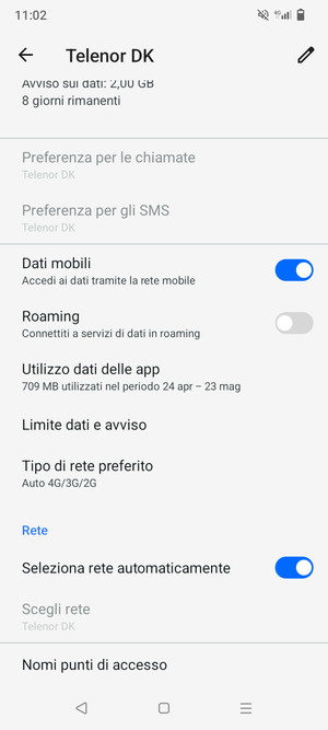 Scorri e seleziona Nomi  punti di accesso