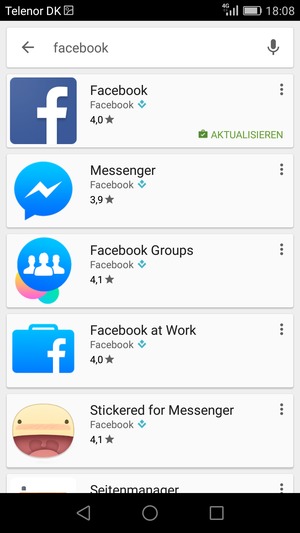 Wählen Sie die App