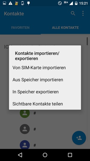 Wählen Sie Von SIM-Karte importieren