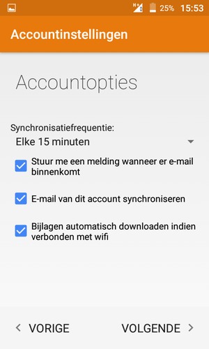 Selecteer VOLGENDE