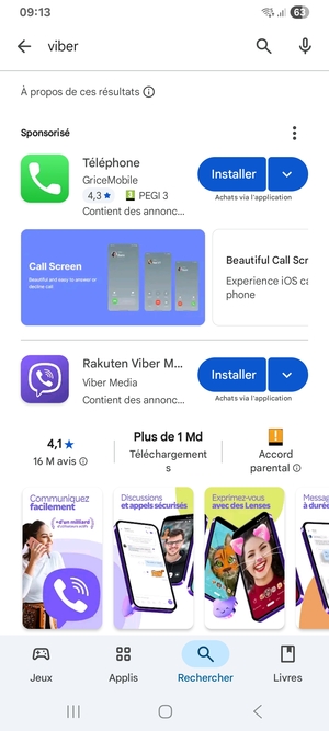 Sélectionnez l'appli