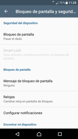 Seleccione Bloqueo de pantalla