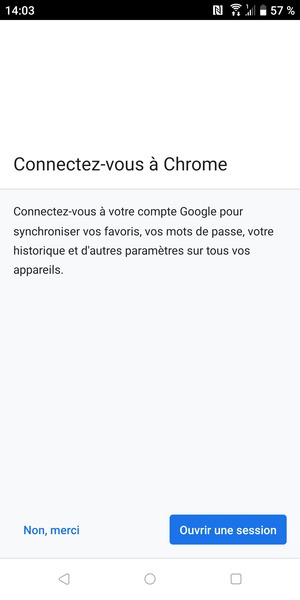 Sélectionnez Non, merci