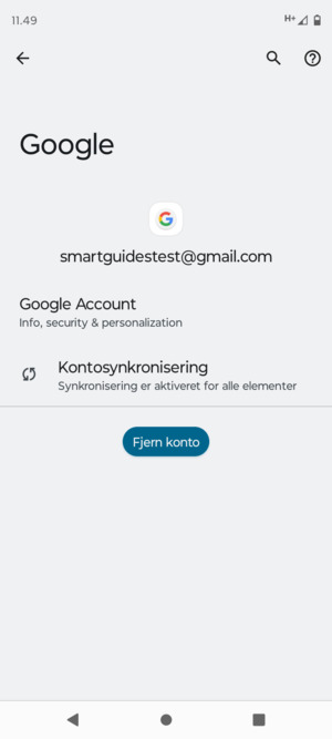 Vælg Kontosynkronisering