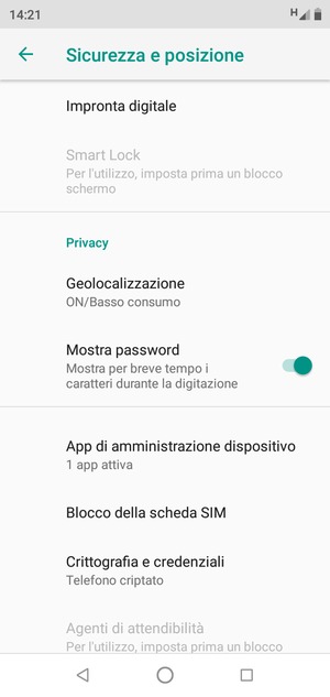 Scorri e seleziona Geolocalizzazione