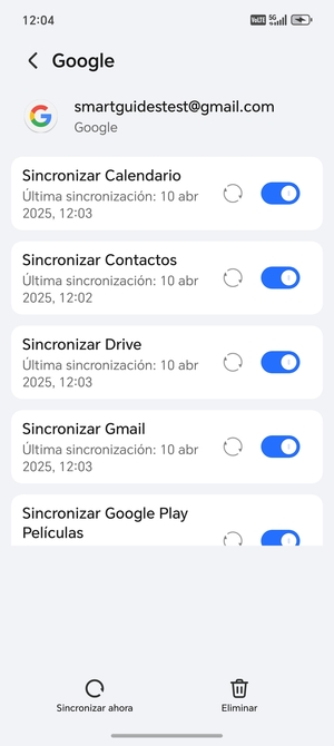 Seleccione Sincronizar ahora