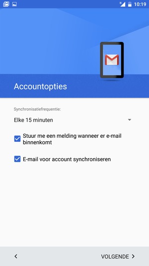 Selecteer VOLGENDE