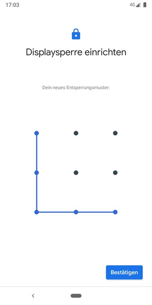 Zeichnen Sie das Entsperrmuster erneut und wählen Sie Bestätigen