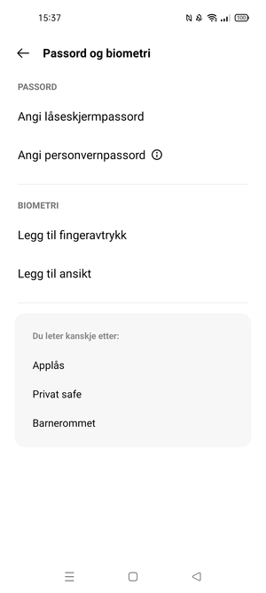 Velg Angi låseskjermpassord