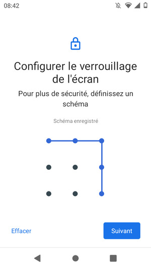 Dessinez un motif de déverrouillage et sélectionnez Suivant