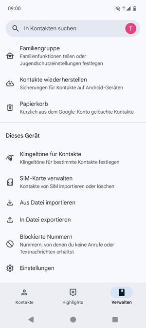 Scrollen Sie und wählen Sie SIM-Karte verwalten