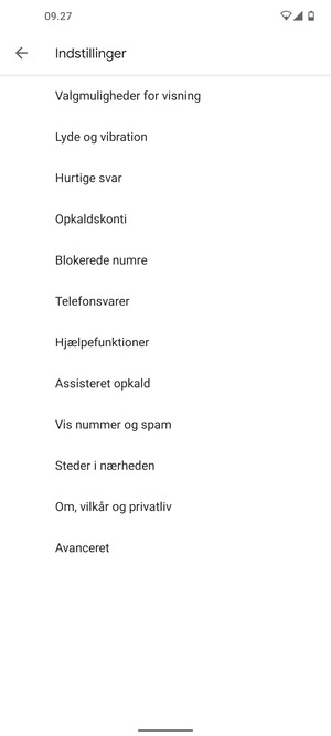 Vælg Telefonsvarer