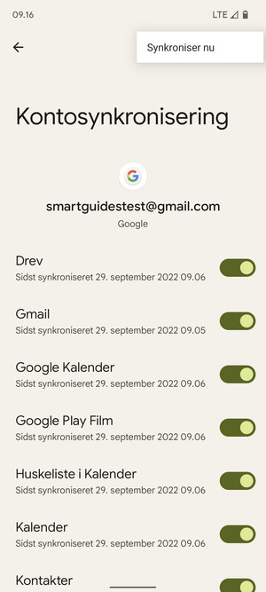 Vælg Synkroniser nu