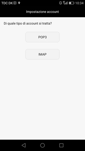Seleziona POP3 o IMAP