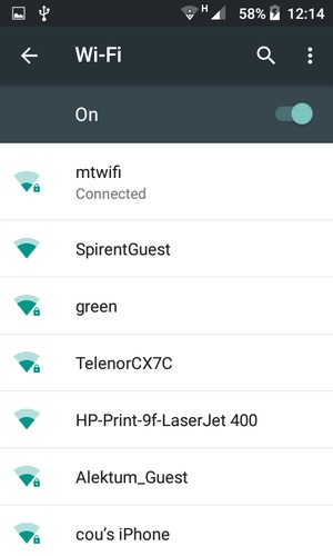 Select the wireless network you want to connect to