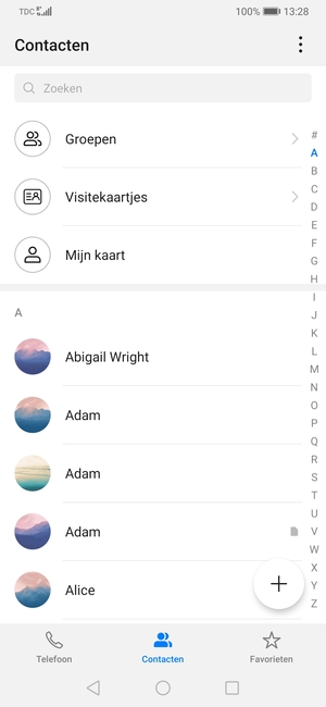 Selecteer de Menu-knop