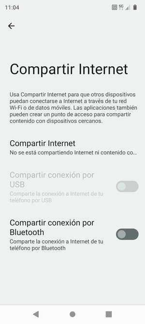 Seleccione Compartir Internet