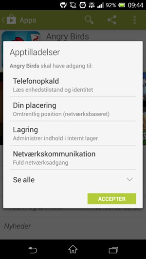Vælg ACCEPTER