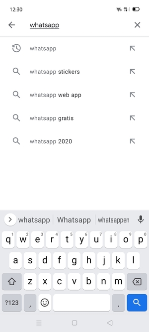 Voer de app-naam in en selecteer Zoeken